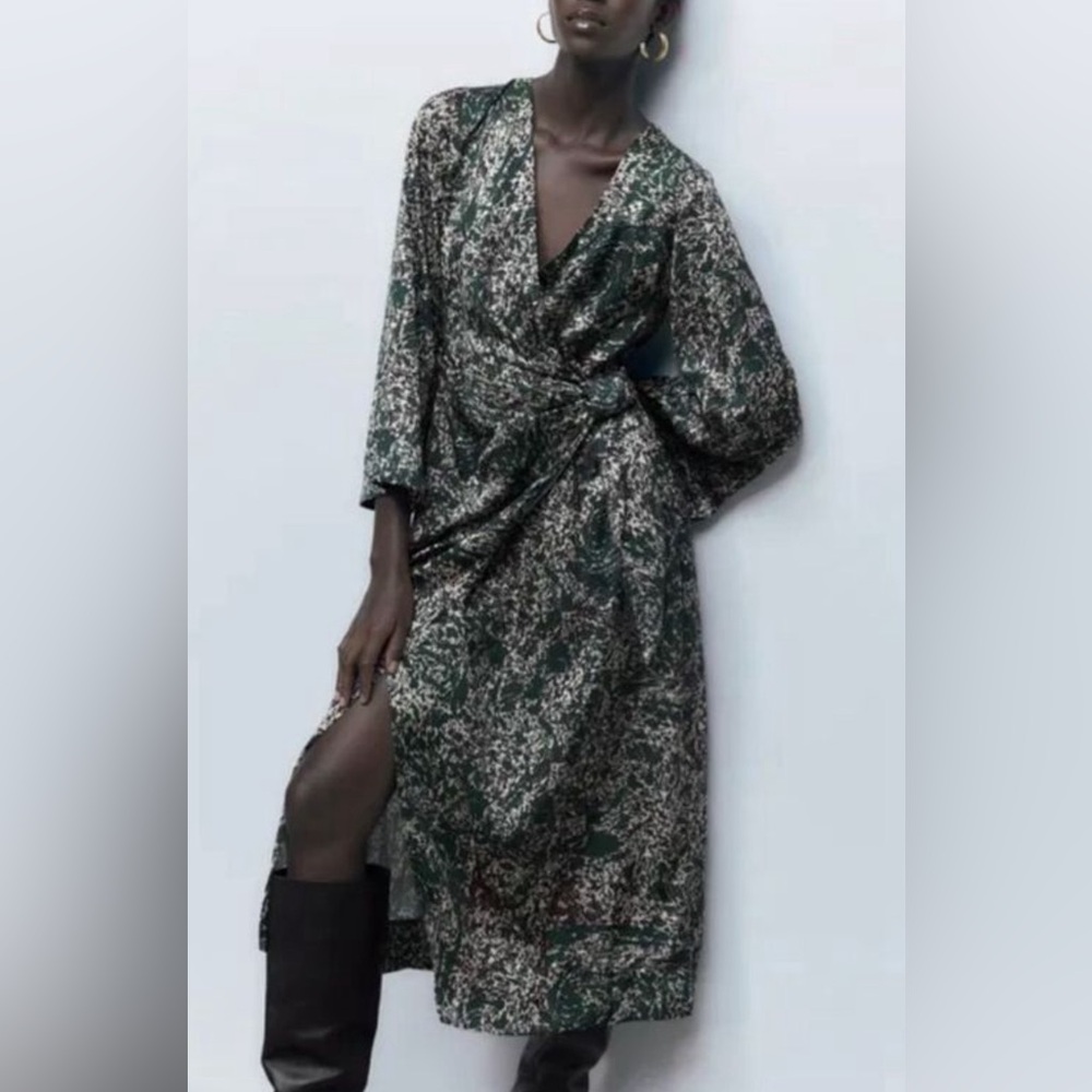 NWT Zara drape knot dress